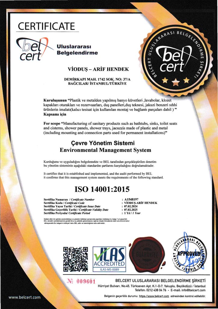 Vioduş ISO 14001 Belgesi